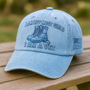 I Am A Vet Hat | Military Boots Embroidered Baseball Cap