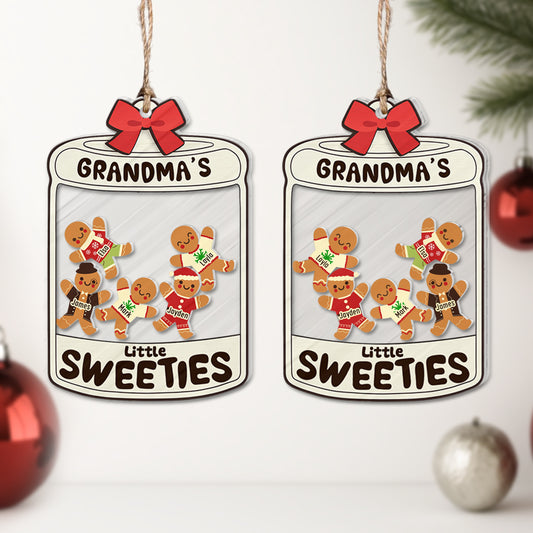 365Gifty personalized shaking keychain for grandma jar ornament with gingerbread little sweeties