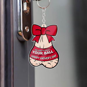 Funny custom dad gift keychain with humorous design for Father's Day celebration