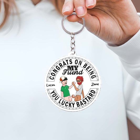 Custom keychain with funny friendship gifts custom design celebrating friendship and humor