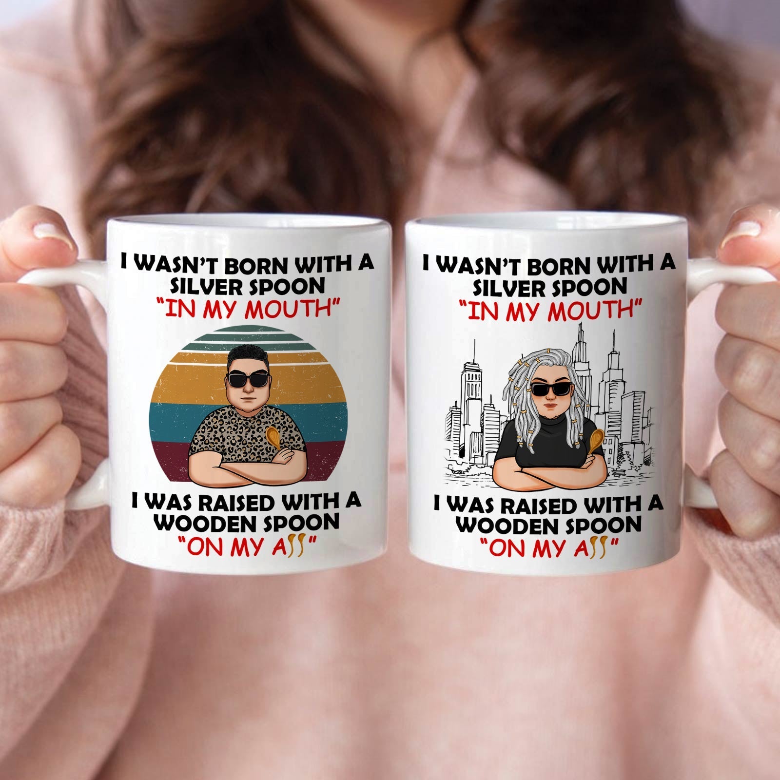 Funny personalized mug with humorous quotes and colorful designs for gifts or home use