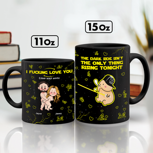 365Gifty black 11oz and 15oz novelty the dark side mug for anniversary with cheeky cartoon couple and risque humor