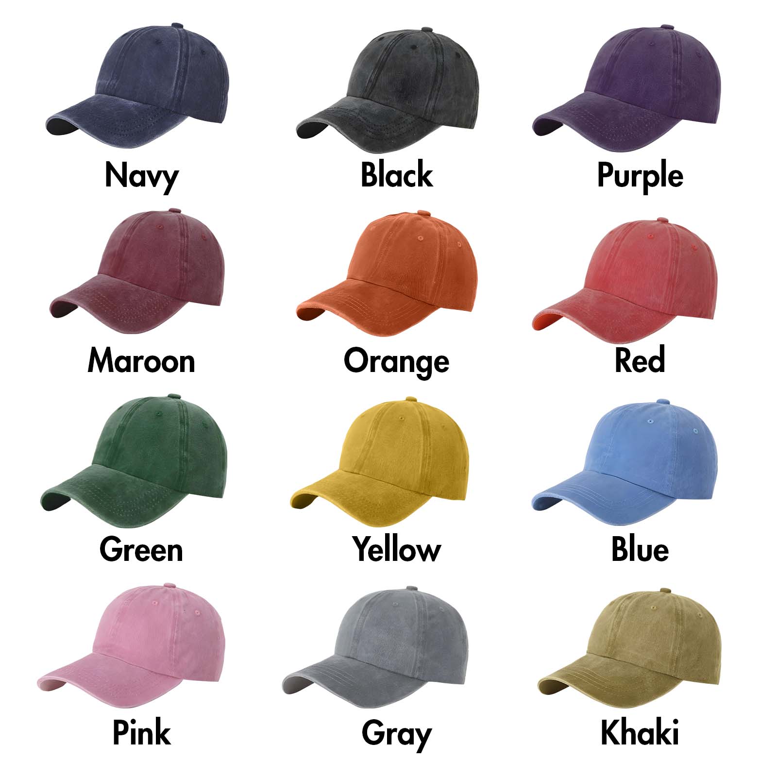365Gifty 250th Anniversary Hat available in Navy Black Purple Maroon Orange Red Green Yellow Blue Pink Gray and Khaki colors