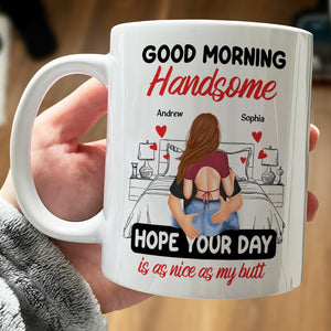 365Gifty good morning handsome mug with romantic design and personalized names Andrew and Sophia