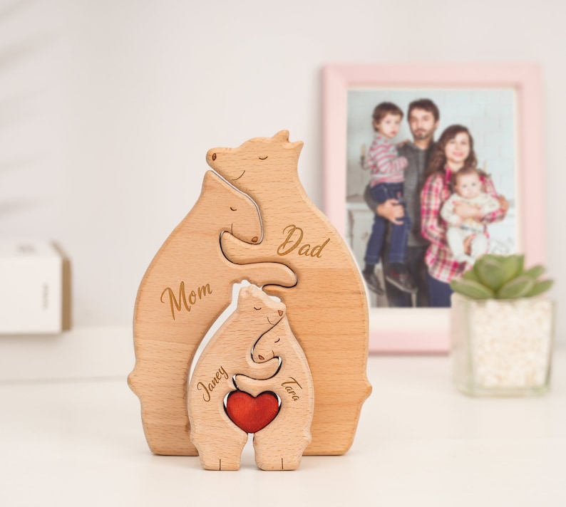 Family - Wooden Bears Family - Personalized Wooden Puzzle