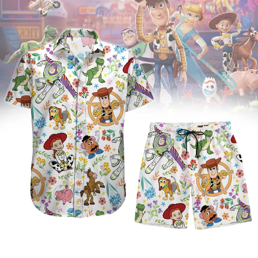 Cowboy & Space Ranger Inspired Hawaiian Shirt and Shorts Set | Vacation Outfit