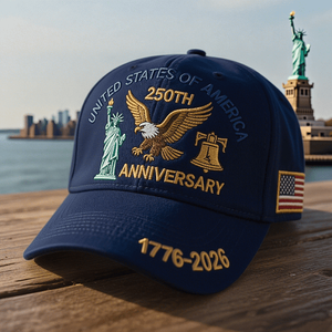 U.S. 250th Anniversary White Hat - Eagle & Liberty