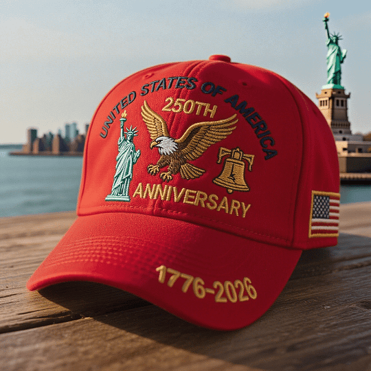 U.S. 250th Anniversary White Hat - Eagle & Liberty