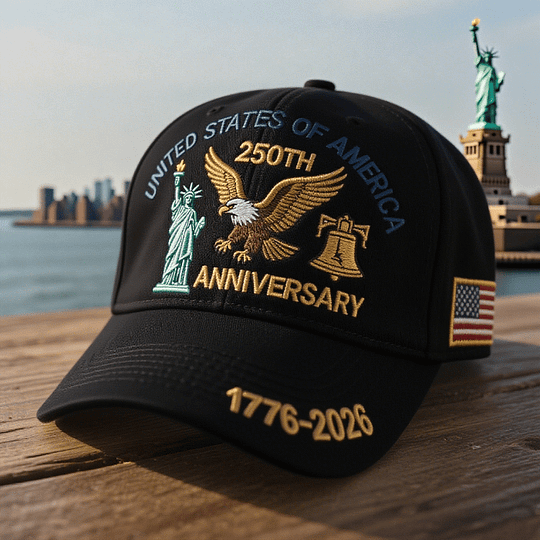 U.S. 250th Anniversary White Hat - Eagle & Liberty