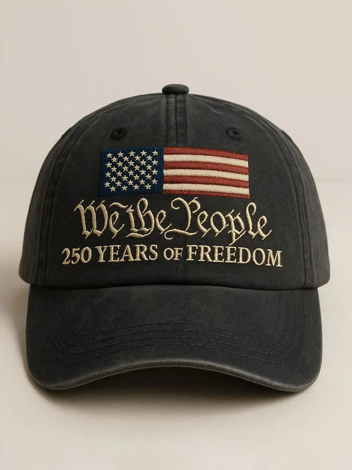 U.S. 250th Anniversary Hat - Unisex Washed Cotton Casual Printed