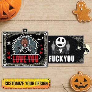 365Gifty Jack Skeleton slider card with customizable photo and messages love you and explicit text