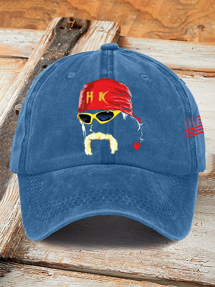 365Gifty Legends Cap in blue featuring a graphic of a man with yellow sunglasses and a red bandana