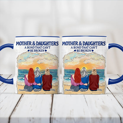 365Gifty ceramic mug set with mother and daughters beach sunset design personalized names unique gifts for moms from daughters