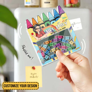 Magnet Shaking For Teacher personalized teacher magnet with colorful crayons and student name tags