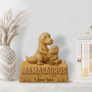 365Gifty acrylic sculpture of two cute dinosaurs with MAMASAURUS and I Love You engraved