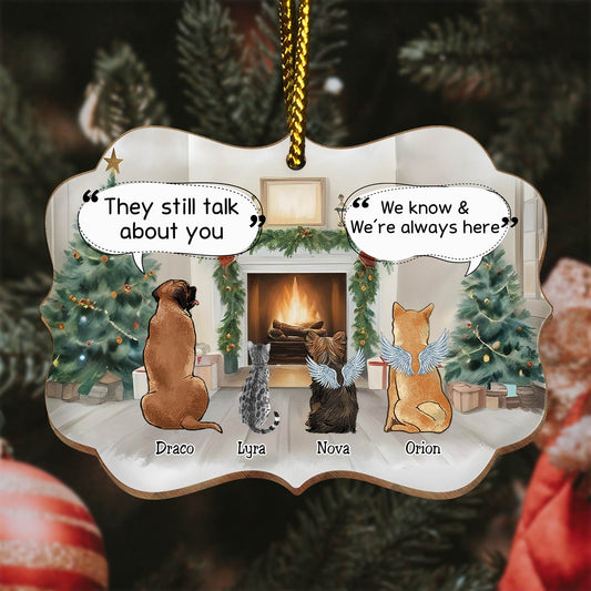 Pet Lovers - They Still Talk About You - Personalized Medallion Wooden Ornament