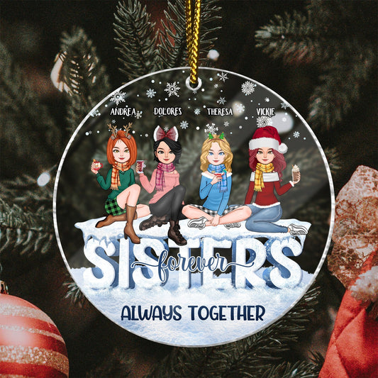 Besties - Sisters Forever - Personalized Acrylic Ornament