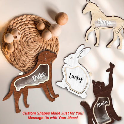 Pet Lover - Wooden Pet Fur Keepsake Pet Loss - Personalized Memorial Box Ver2