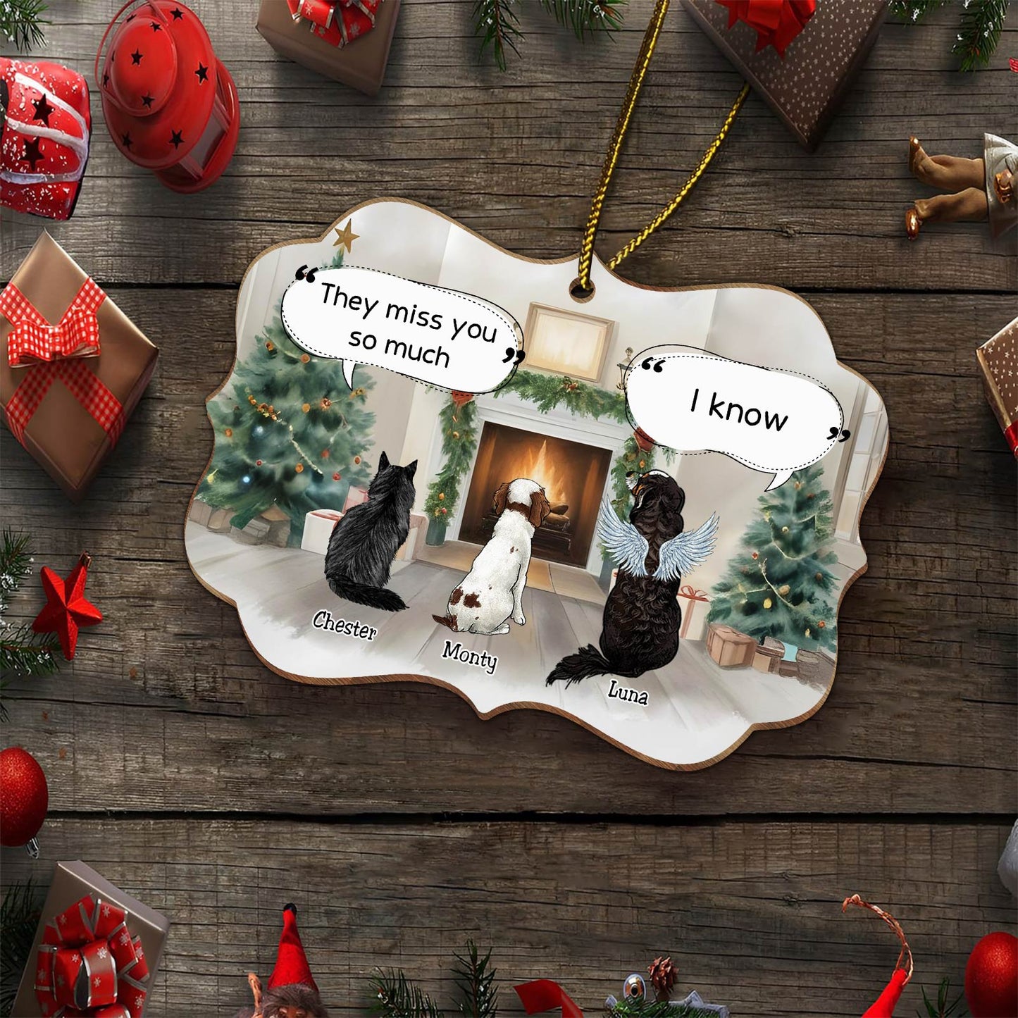 Pet Lovers - They Still Talk About You - Personalized Medallion Wooden Ornament
