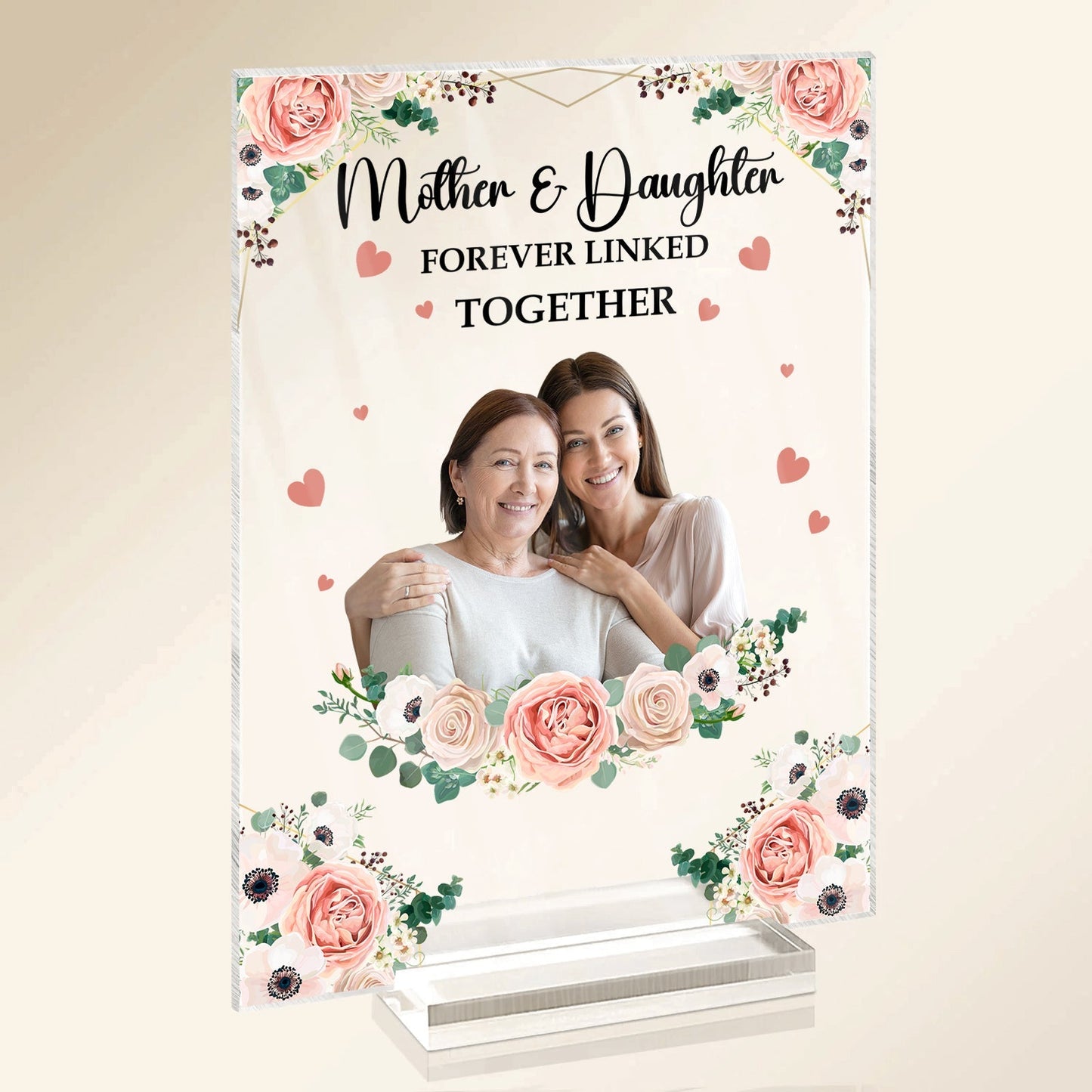 Mother - Mother And Daughter Forever Linked Together - Personalized Acrylic Plaque