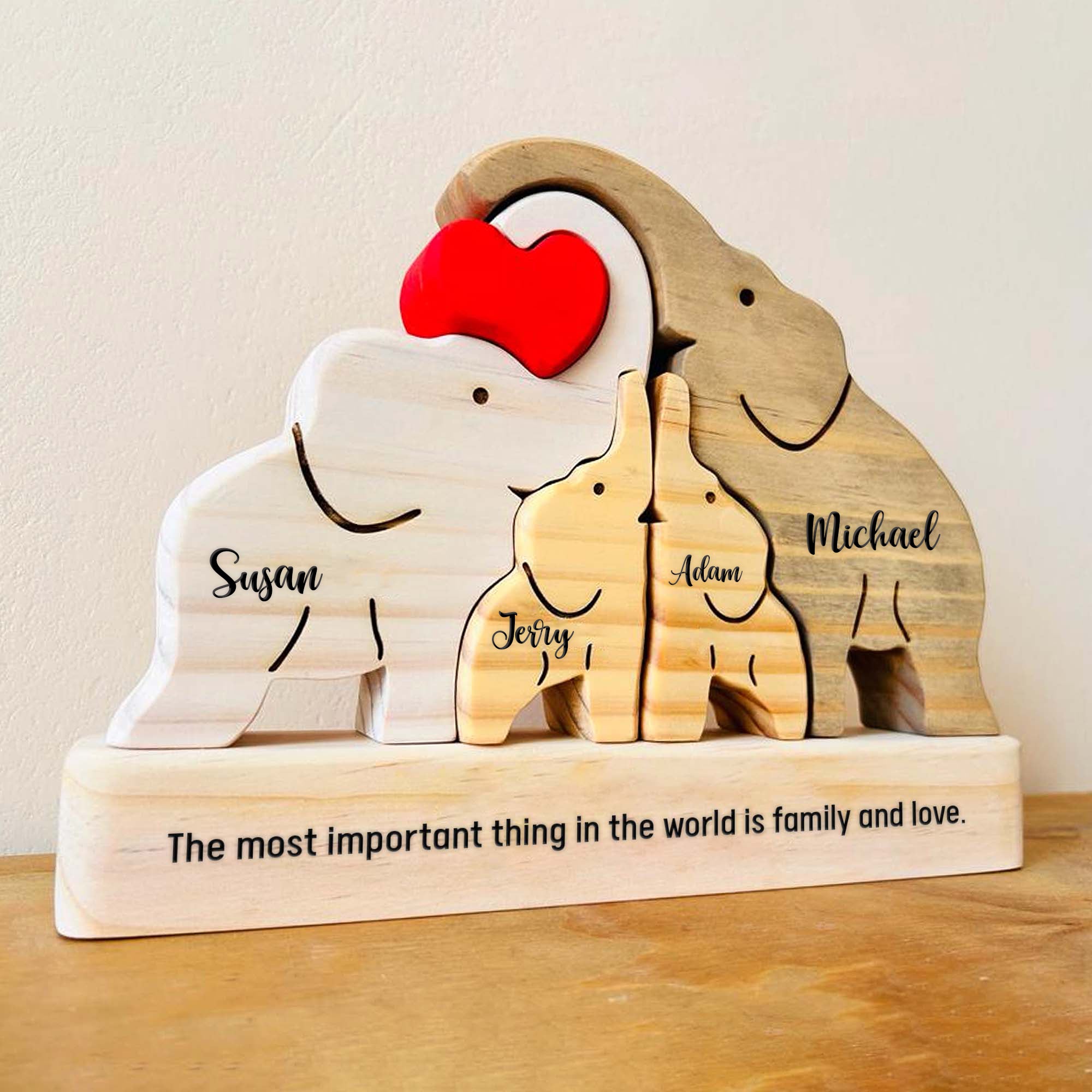 Family - Elephant Family - Personalized Wooden Puzzle