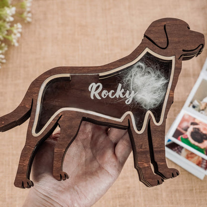 Pet Lover - Wooden Pet Fur Keepsake Pet Loss - Personalized Memorial Box Ver2