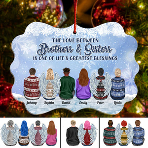 Family - The Love Between Brothers & Sisters Is Forever - Personalized Arcylic Ornament (Ver 3)