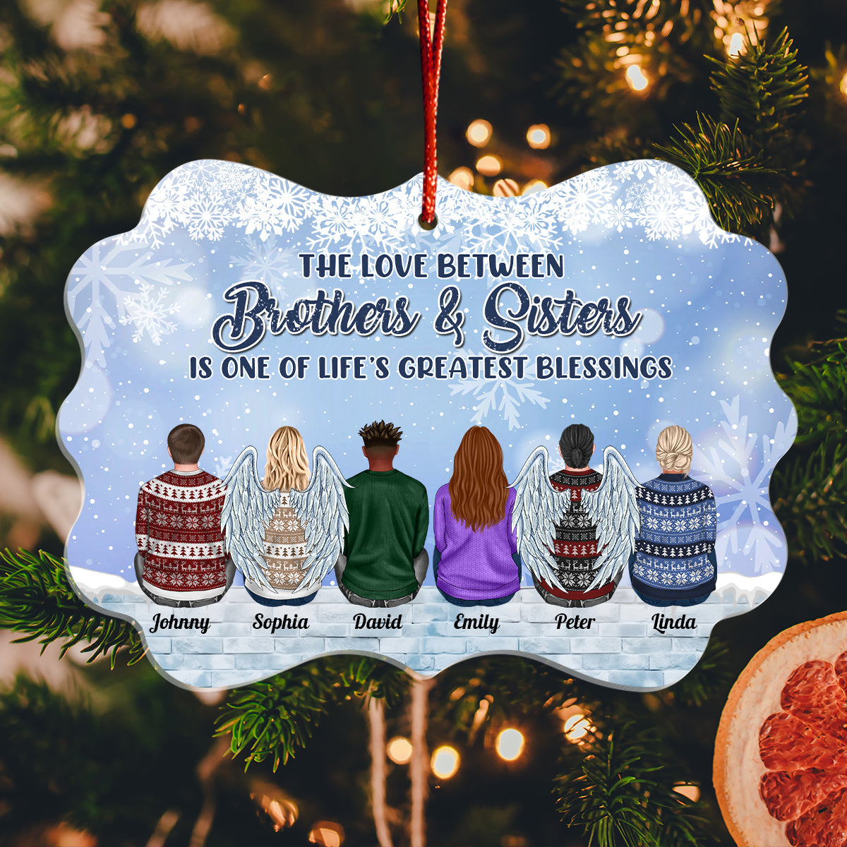 Family - The Love Between Brothers & Sisters Is Forever - Personalized Arcylic Ornament (Ver 3)