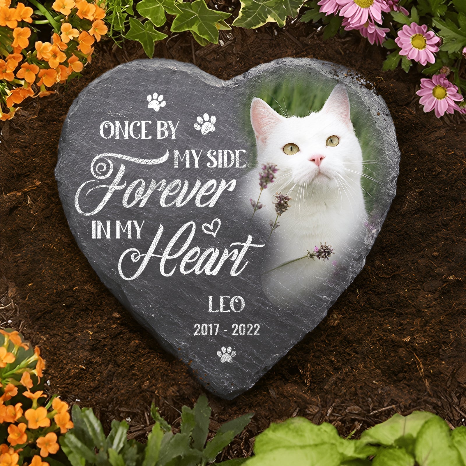 Pet Lovers - Once By My Side, Forever In My Heart - Personalized Memorial Stones