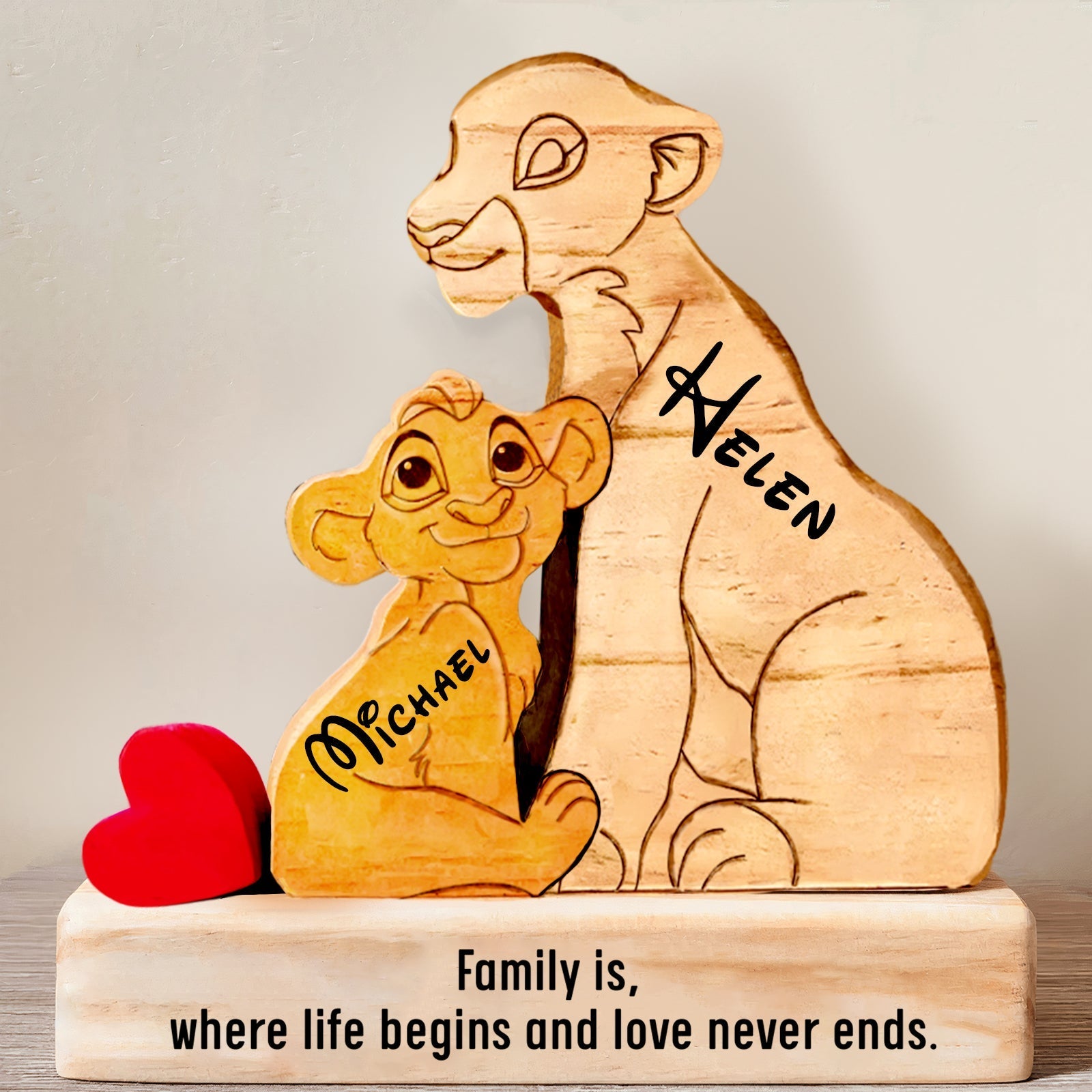 Family - Hakuna Matata - Personalized Wooden Puzzle The Lion King Slim Version