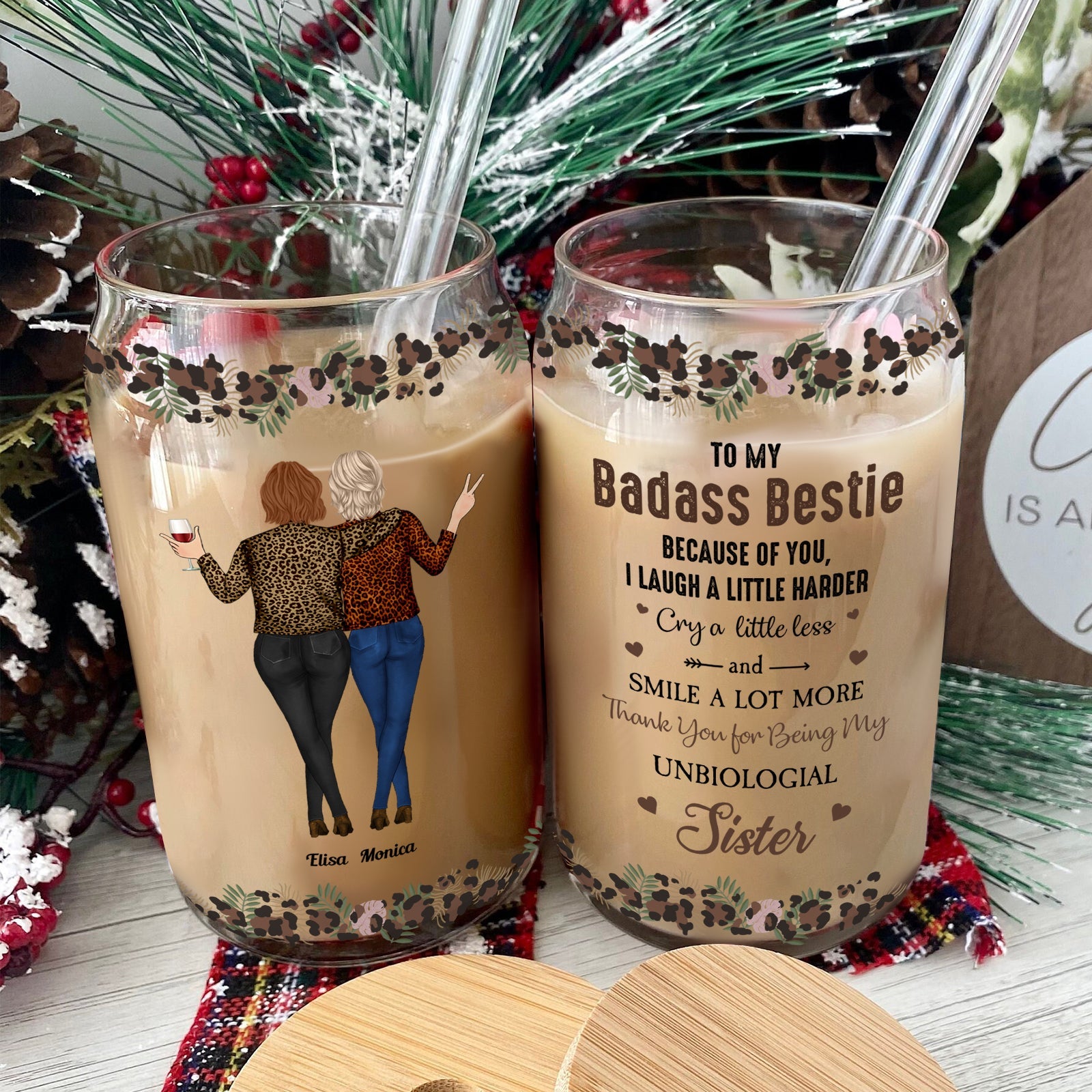 Besties - To My Badass Bestie - Personalized Glass Can