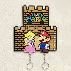 Couple - Super Mario - Personalized Key Hanger And Keychain