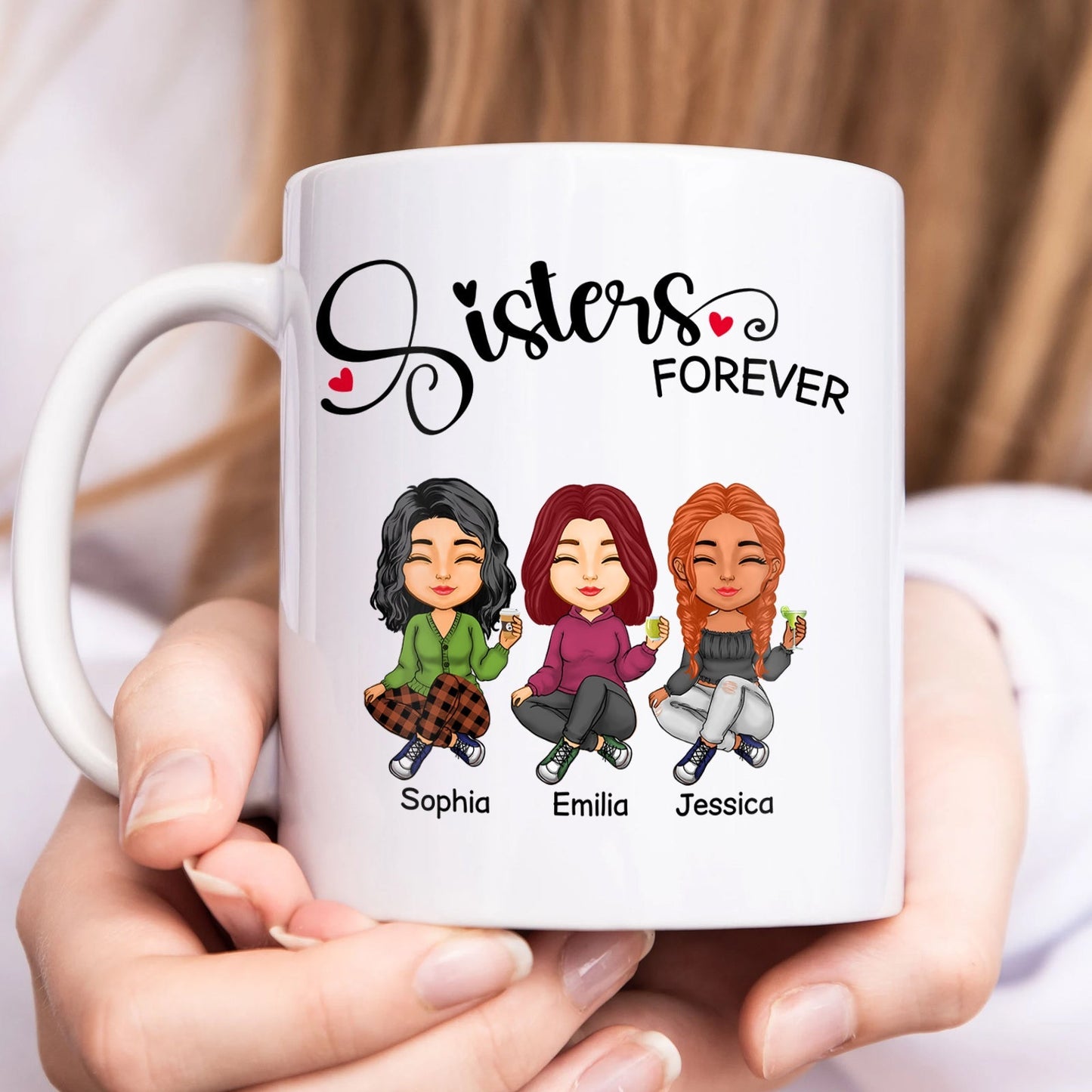 Besties - Sisters Forever - Personalized Mug (Ver2)
