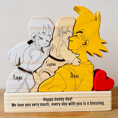Family -  Cute Cartoon Characters DBZ - Personalized Wooden Puzzle