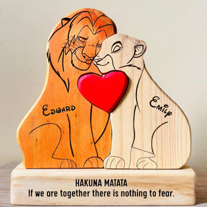 Family - Hakuna Matata - Personalized Wooden Puzzle The Lion King Slim Version