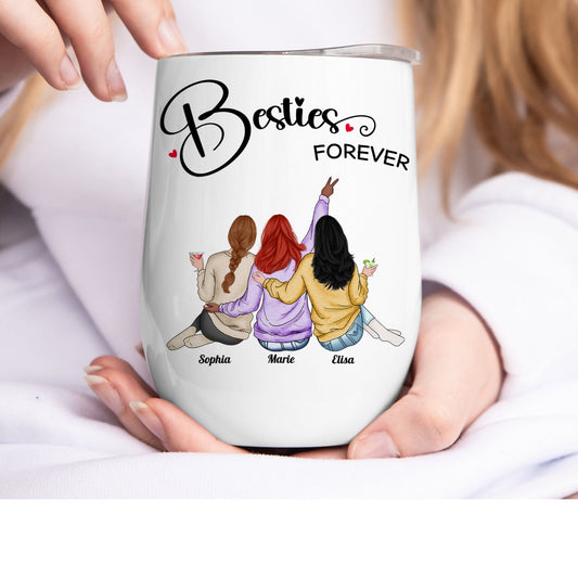 Friend - Besties Forever - Personalized Wine Tumbler