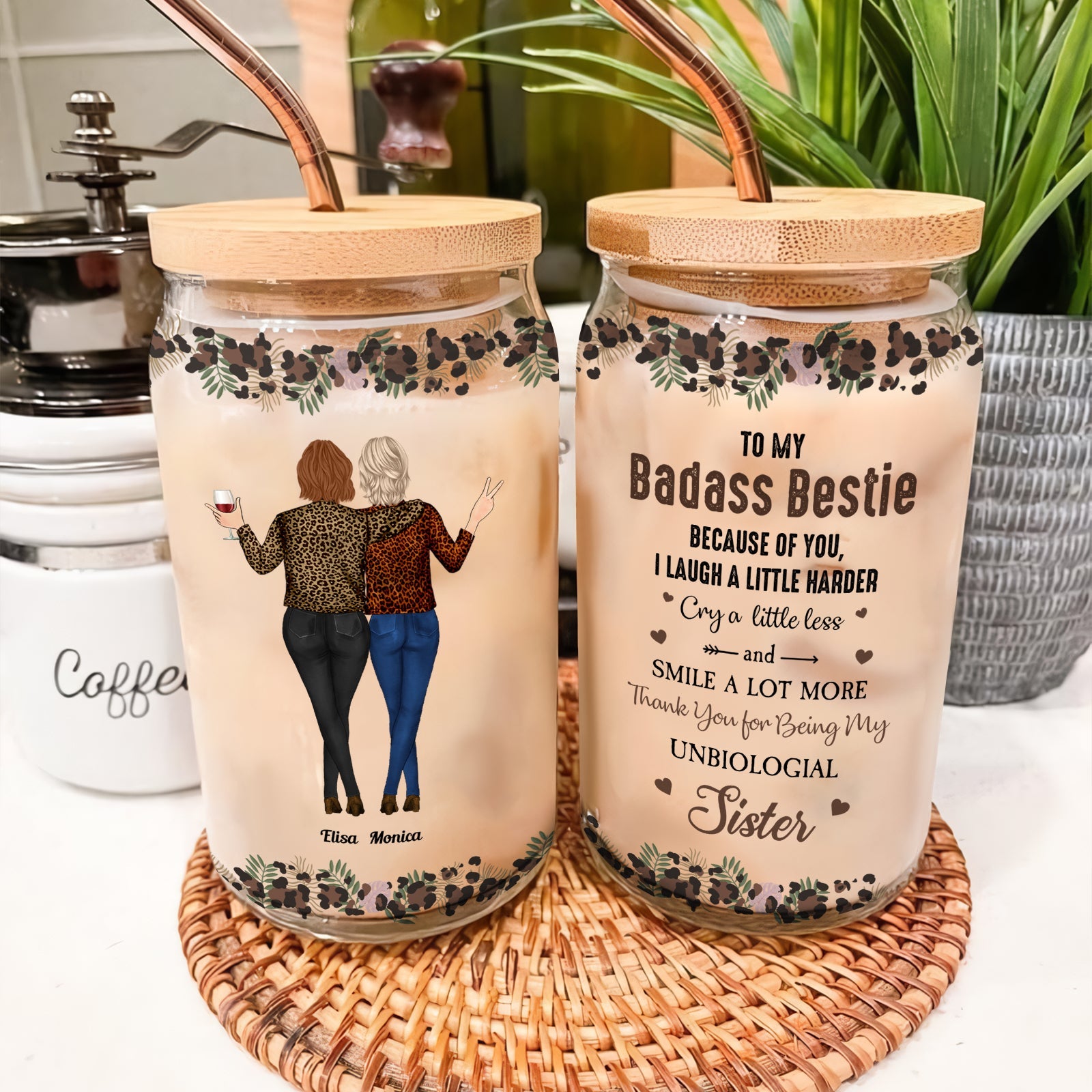 Besties - To My Badass Bestie - Personalized Glass Can