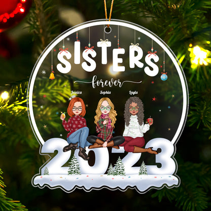 Besties - Sisters Forever - Personalized Shaped Acrylic Ornament