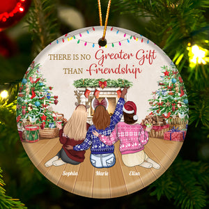 Besties - There Is No Greater Gift Than Friendship - Personalized Ceramic Ornament (Ver 2)
