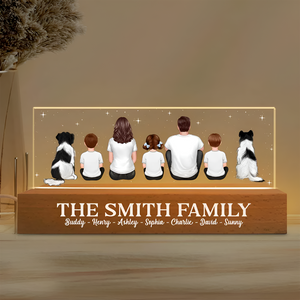 Family - Whole Family Together - Personalized Acrylic LED Night Light
