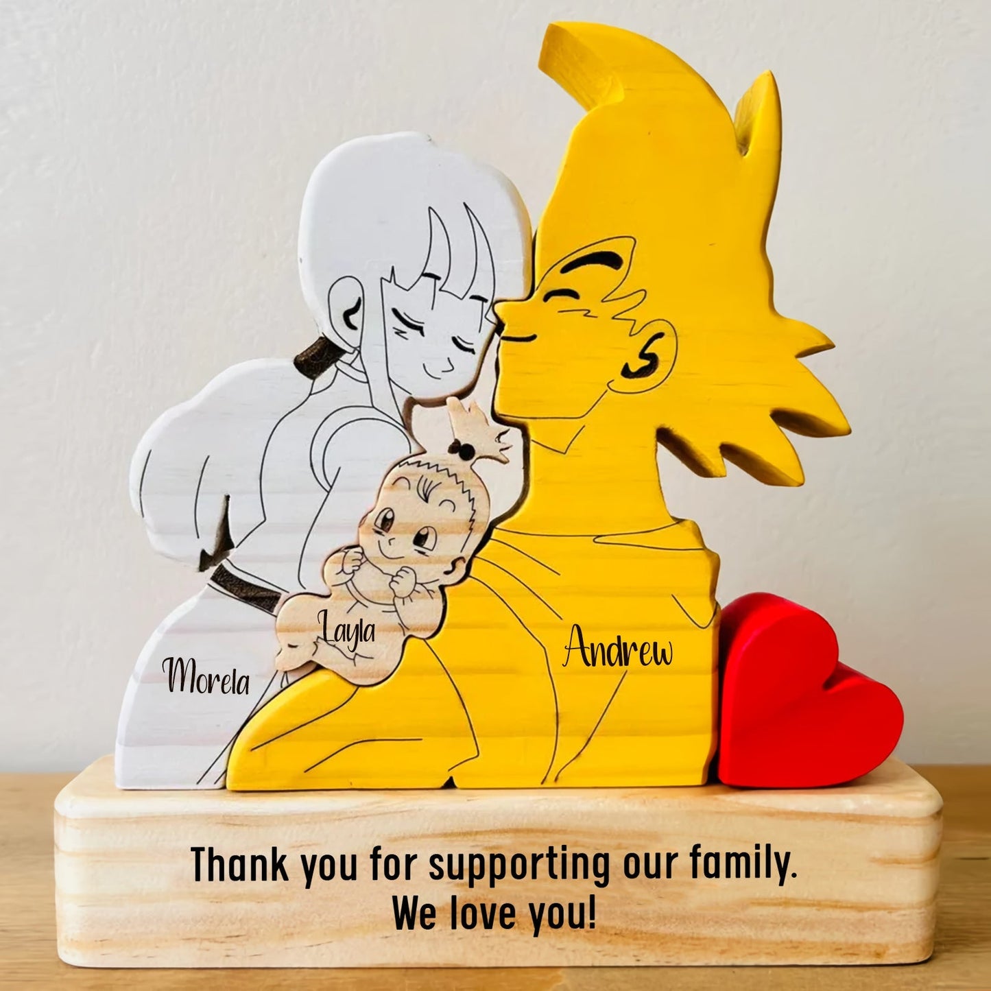 Family -  Cute Cartoon Characters DBZ - Personalized Wooden Puzzle