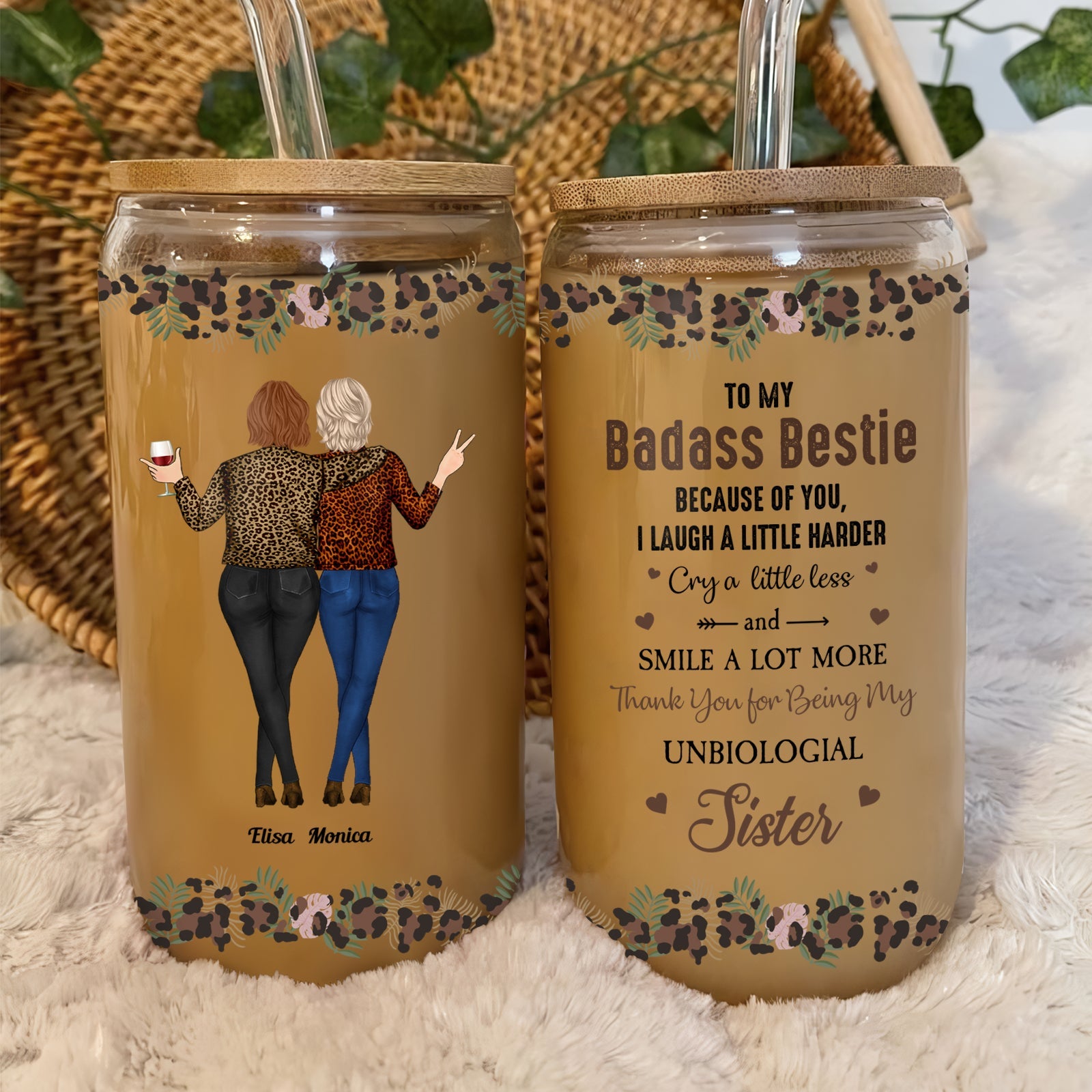 Besties - To My Badass Bestie - Personalized Glass Can