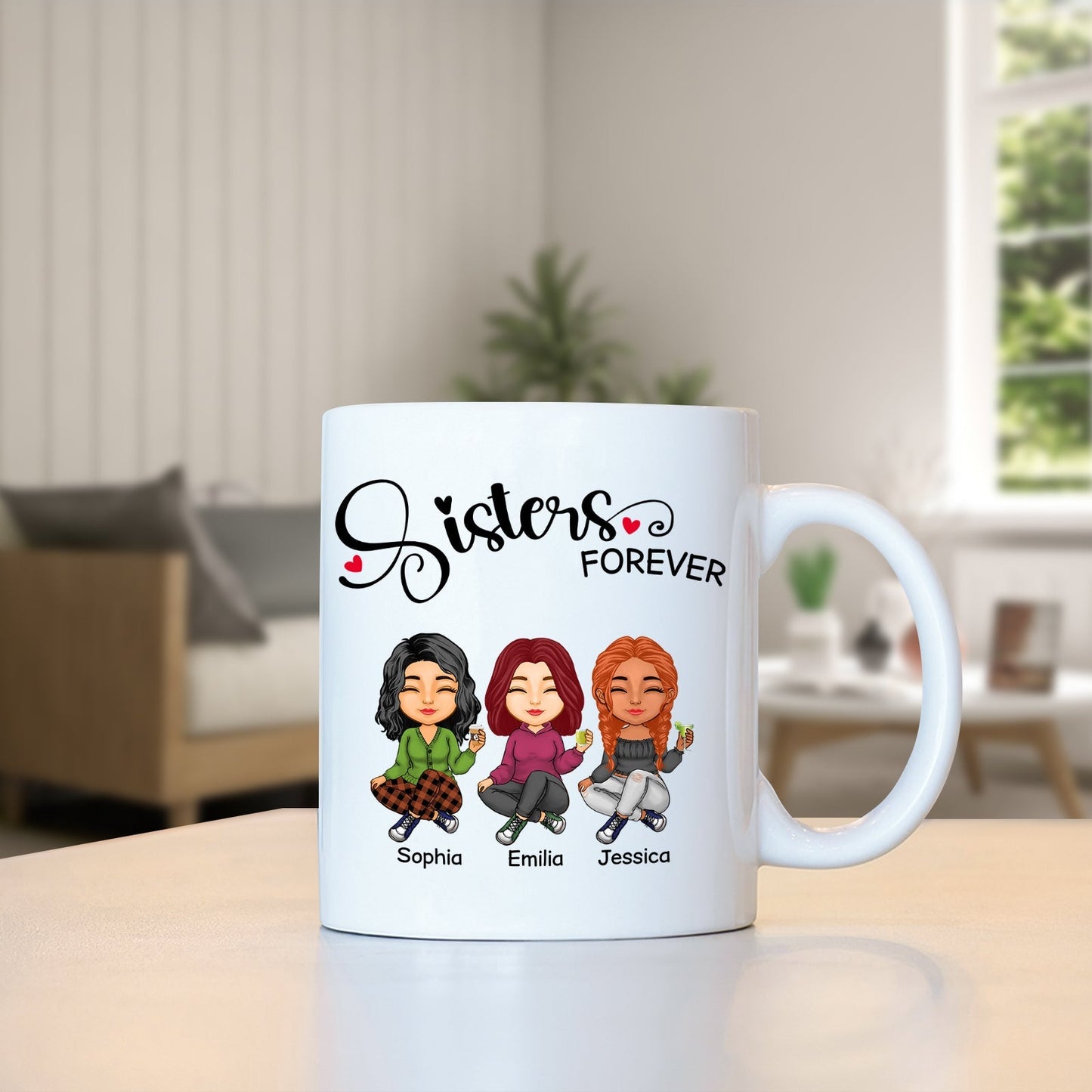 Besties - Sisters Forever - Personalized Mug (Ver2)