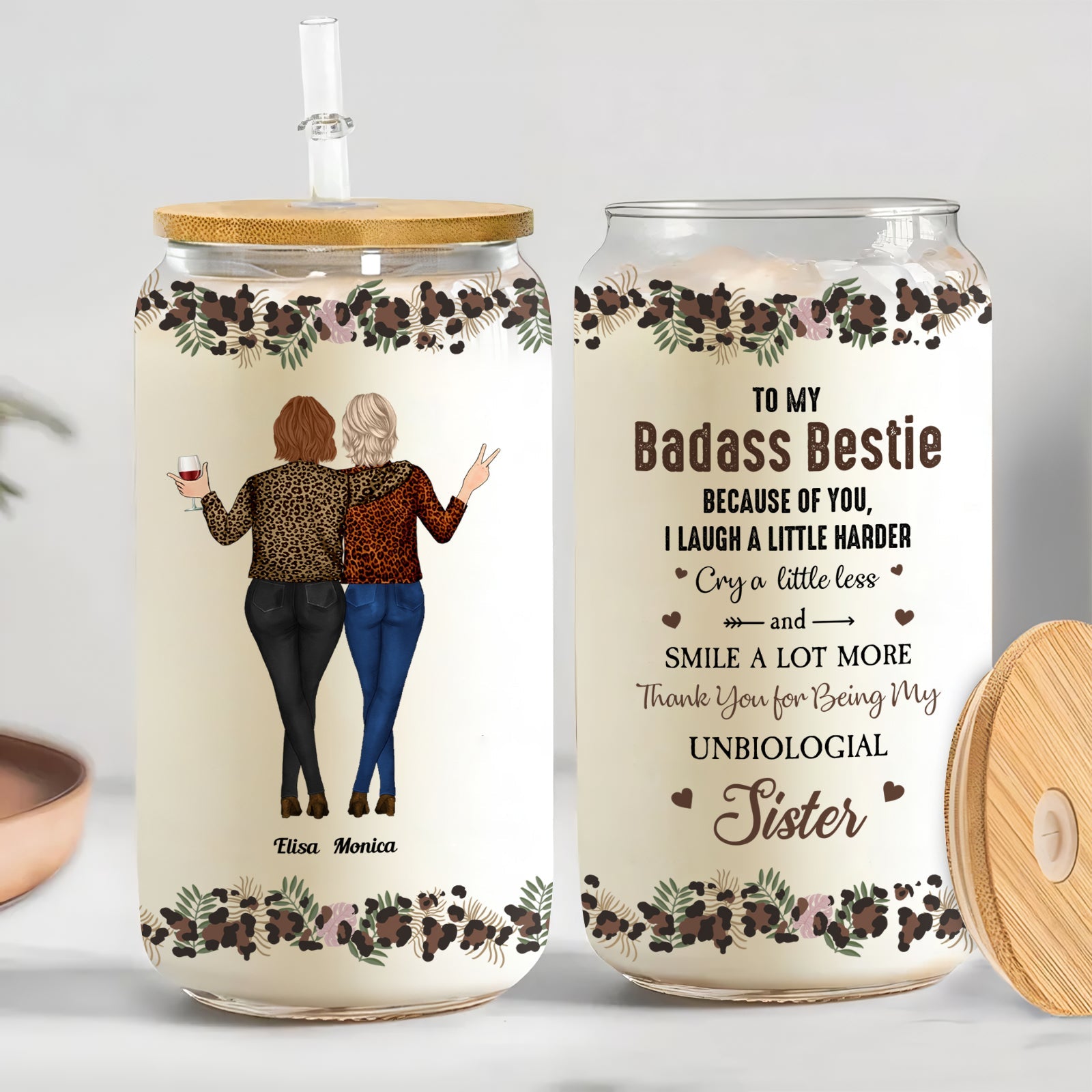 Besties - To My Badass Bestie - Personalized Glass Can