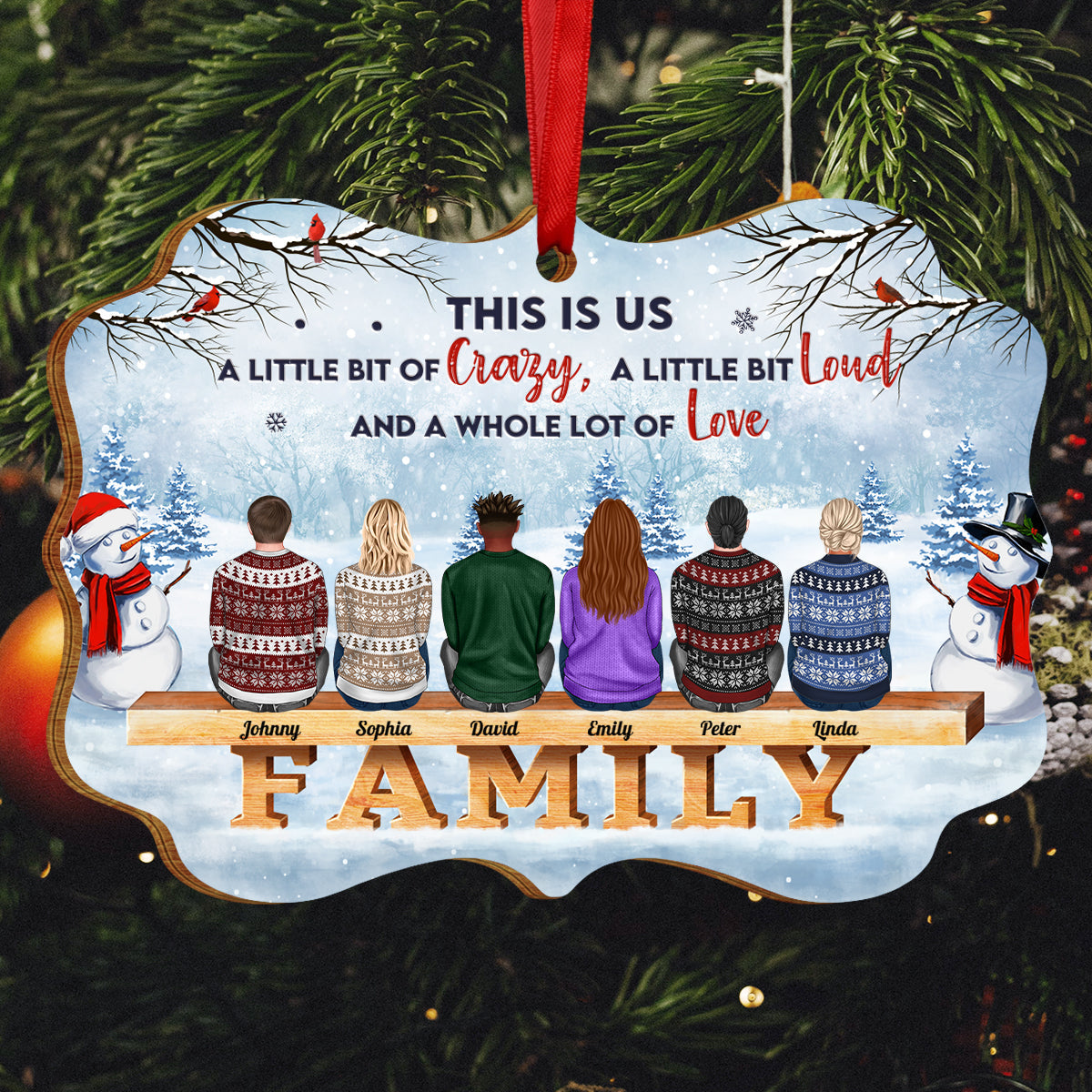Family - The Love Between Brothers and Sisters Is Forever - Personalized Medallion Wooden Ornament