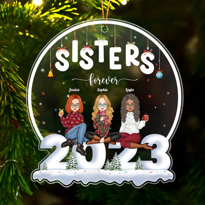 Besties - Sisters Forever - Personalized Shaped Acrylic Ornament