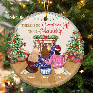 Besties - There Is No Greater Gift Than Friendship - Personalized Ceramic Ornament (Ver 2)