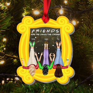 Besties - Drinking Friends Are The Family We Choose - Personalized Acrylic Ornament