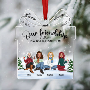 Besties - Our Friendship Is A True Blessing To Me - Personalized Acrylic Ornament (Ver 3)