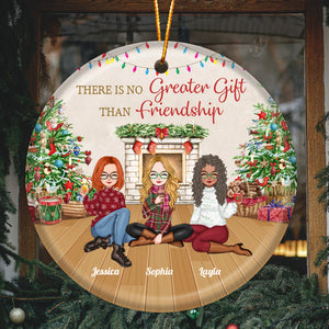 Besties - There Is No Greater Gift Than Friendship - Personalized Ceramic Ornament